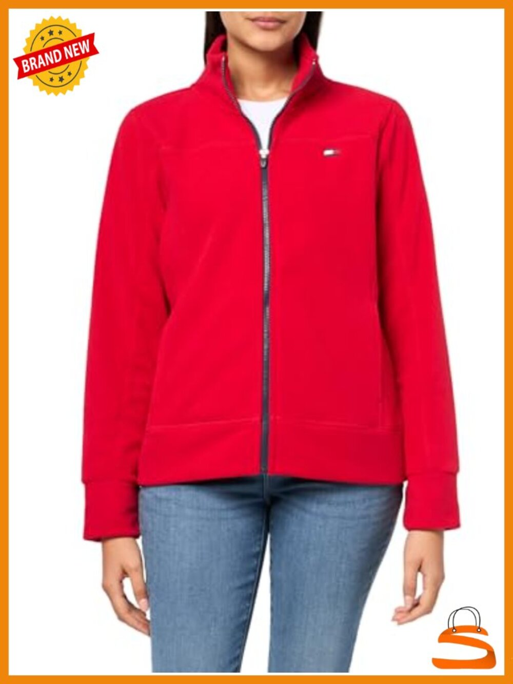 Polar Fleece Stand Collar Full Zip Jacket Long Sleeve